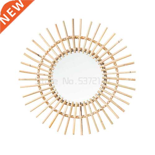 Home rattan mirror rattan art dressing mirror homestay
