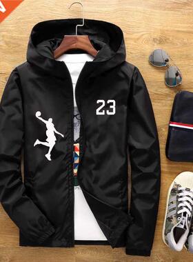 New Men's Casual Hooded Bomber Jacket Spring Autumn Hip Hop