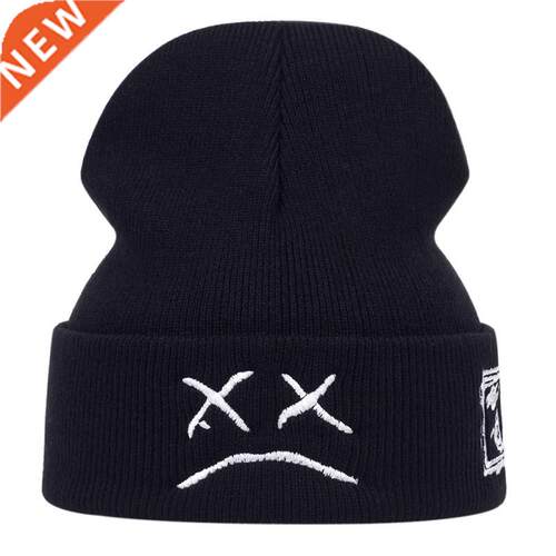 Crying face Embroidery Lil Peep beanie cap Men's and women S