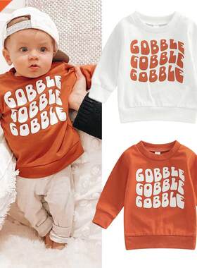 Baby Girl Boy Thanksgiving Outfit Gobble Crewneck Sweatirt