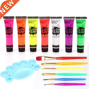 7 Pcs 25ml UV Glow Blacklight Luminous Face Body Paint Neon