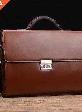 New Luxury Business Man Bag Theftproof Lock Pu Leather Brief