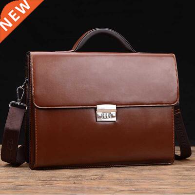 New Luxury Business Man Bag Theftproof Lock Pu Leather Brief
