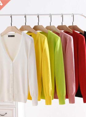 Autumn And Winter Casual Thin Women's Knitted Short Cardigan