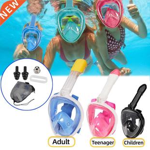 Chldren Full Face Snorkel Swmmng Mask Dvng Ant-Fog Scu