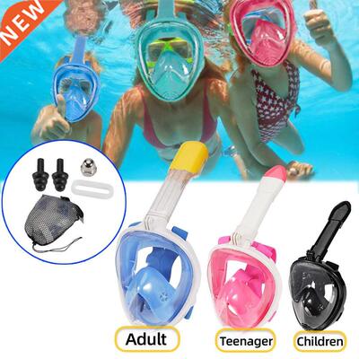 Chldren Full Face Snorkel Swmmng Mask Dvng Ant-Fog Scu