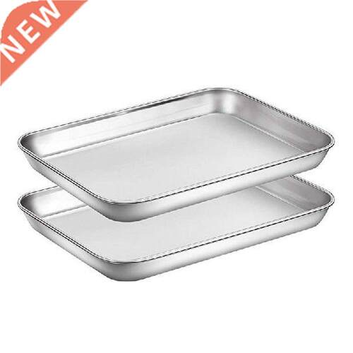 New 2 Pcs Baking Sheets Set Chef Cookie Sheets Stainless