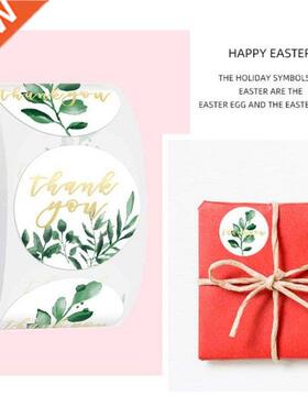 500Pcs Cartoon Round Sticker Green Plants Sticky Label Adhes