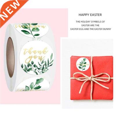 500Pcs Cartoon Round Sticker Green Plants Sticky Label Adhes