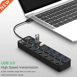 Powered USB 3.0 Hub 4 7 Port High Speed USB Data Hub Splitte