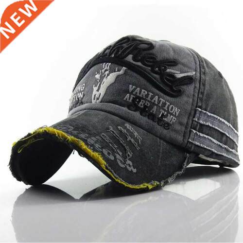 Hot 100% Washed Cotton Baseball Cap Snapback Caps Retro Lett