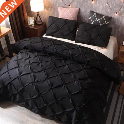 Luxury Pnch Pleat Black Beddng Comforter Beddng Sets Bed