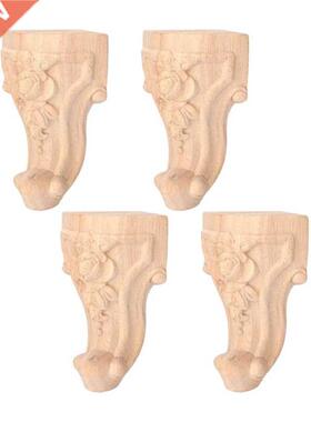 4 Pcs Furniture Legs Europen Style Cbinet Legs Wood Crved