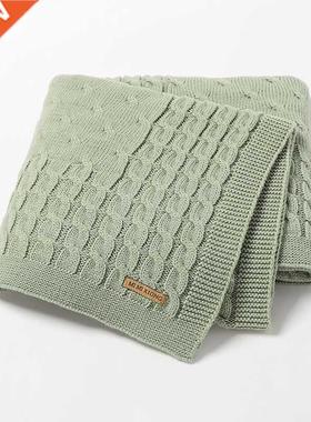 Infant Baby Blanket Solid Knit Newborn Stroller Swaddle Wrap