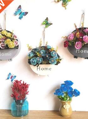 Iron Wall Hanging Flower Basket Plant Bonsai Pot Metal