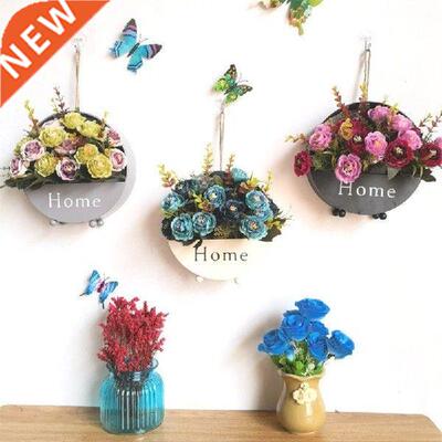 Iron Wall Hanging Flower Basket Plant Bonsai Pot Metal