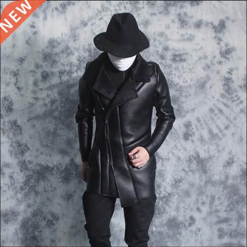S-3xl Autumn And Winter Men New Locomotive Punk Long Leather