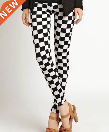 Spring summer checkerboard slim leggings women
