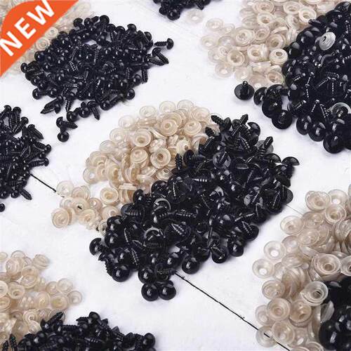 100pcs 5-12mm Eyeball Doll Accessories Black Plastic Plu S