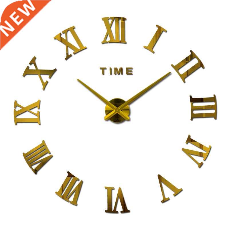 New creative large acrylic mirror wall clock  quartz watc图片