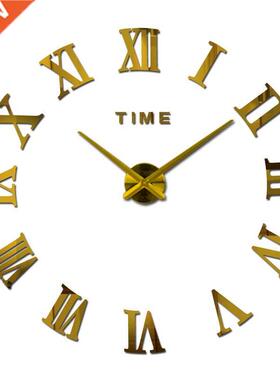 New creative large acrylic mirror wall clock  quartz watc