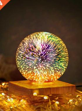 3D Firework Crystal Ball Lamp Home Bedside Table Atmosphere
