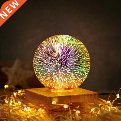 3D Firework Crystal Ball Lamp Home Bedside Table Atmosphere