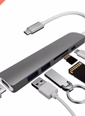 6-in-1 USB-C Type-c Hub 4K HDMI Output with SD/TF Card Reade