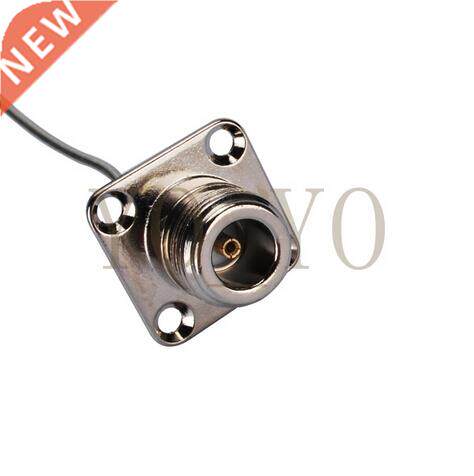 RF dpter MCX plug right ngle to N jck pnel mount strig