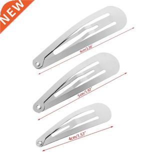 1 Pack 50pcs Silver Tone Snap Hair Clips Craft Bow Headwear