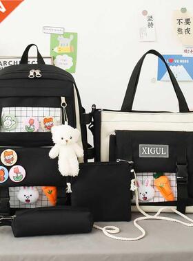 Backpack 4 Piece Set High School Backpack Bags for Teenage G