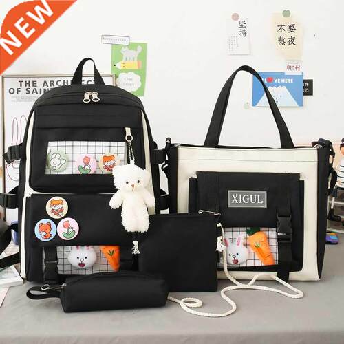 Backpack 4 Piece Set High School Backpack Bags for Teenage G