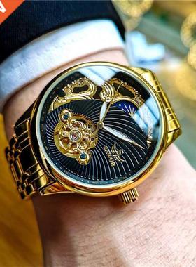 SEWOR Men's Watch Skeleton Design Tourbillon Automatic Mecha