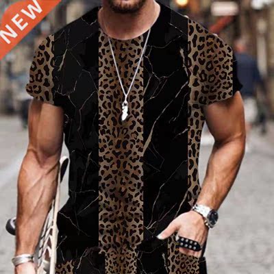 2022 New Men's T-shirt T-shirt Luxury high-end leopard print