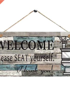 Rectangular Welcome Sign Wood Plaque Art Wall Letter Print