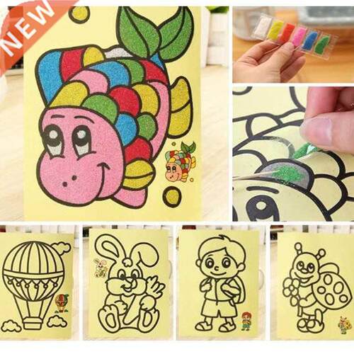 5pcs/lot Kids DIY Color Sand Painting Art Creative Drawing T