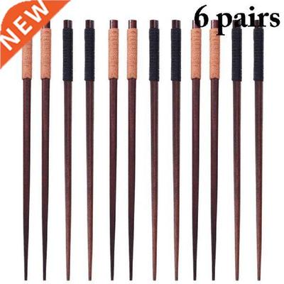 6pcs Slip-proof Wooden Chopstick Handmade Japanese Natural