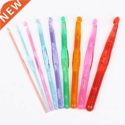 9pcs/set 3-12mm Colorful Crochet Hook Plaic Handle