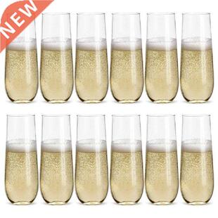 Unbreakable Stemless Plastic Champagne Flutes for Parties