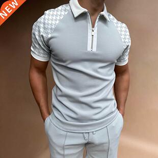 2022 New Style High Quality Men Polo Shirts Casual Patchwork