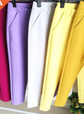 Fashion Setwear Cute Candy Color Pencil Pant Women Stch Cott