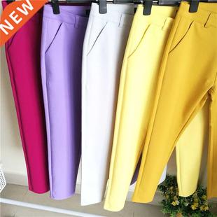 Fashion Setwear Cute Candy Color Pencil Pant Women Stch Cott