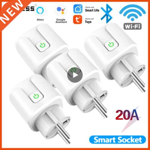 WiFi Smart Plug 20A EU Brazil Socket Wireless Remote Voice