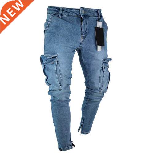 Mens Jeans Denm Pocket Pants Summer Autumn Thn Slm Regula