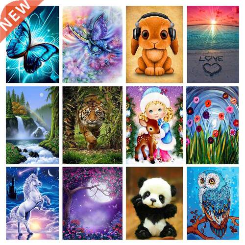 DIY 5D Dimond Pinting Round niml Cross Stitch Kit Full E