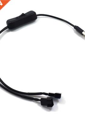 1 To 2 4Pin USB Cable 12V To 5V Computer Case Fan Power Supp