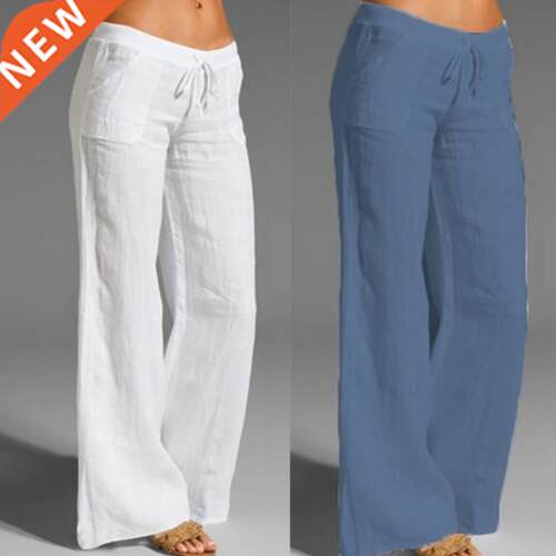 2023 Pants New Women Loose High waist Cotton Linen Harem pan