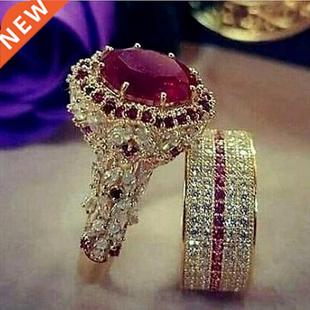 Elegant Gold Color Hip Hop Ring for Women Fashion Inlaid Zi