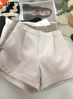 KUSAHIKI High Waist Woman Suit orts 2022 Spring Korean Bot