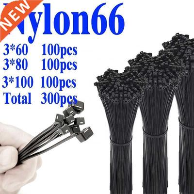 Assorted Self-locking Nylon Cable Tie Black Plastic Zip Tie